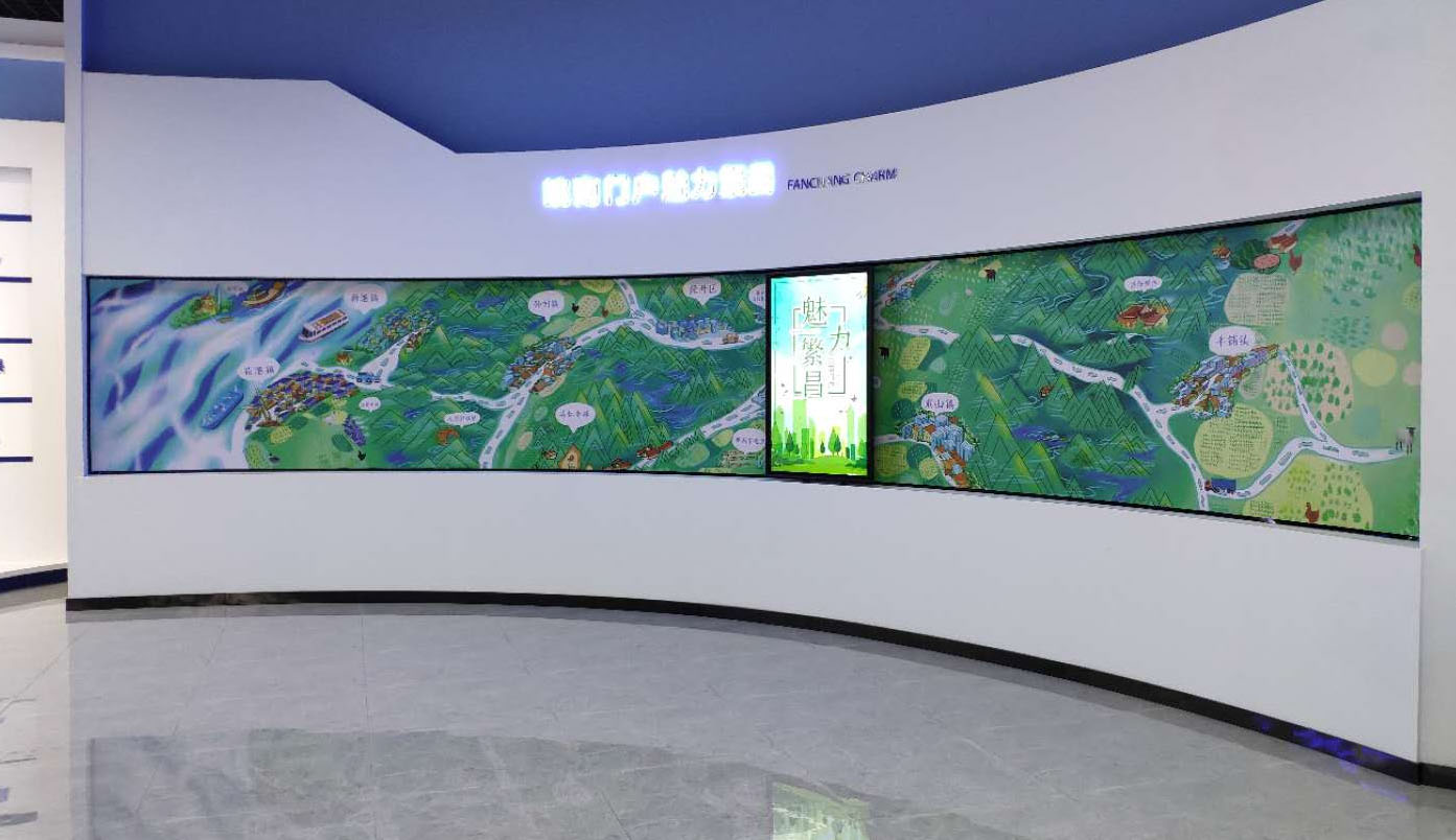 弧形滑軌屏